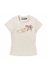 スリムクレヨンフラワーニットTシャツ