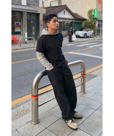 Pinter button fly curved cotton pants