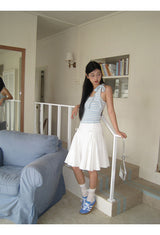 sky stripe strap sleeveless tee