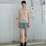ペーパーニットスリーブレス beige