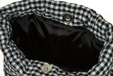 Gingham check string mini backpack (BLACK)