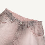 Sand-washed Bermuda denim pants