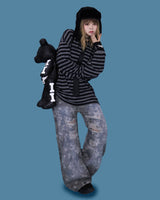 striped boxy knit mtm (3color)