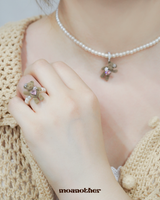 Teddy Heart Pearl Ring