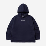 コットンナッピングフーディースウェットシャツ - ネイビー