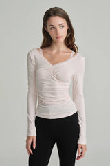Ballerina lace long sleeve, Pink