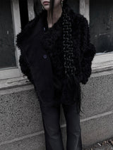 noir chic teddy fur jacket