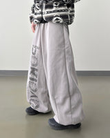 Poki Big Wide Lettering Sweat Pants