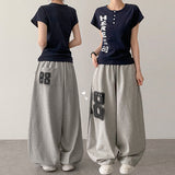 89 Number Patch Wide Sweatpants (3 colors)