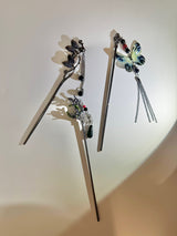 Black goth butterfly ornamental hairpin_1