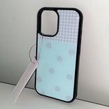 [MADE] DOT PATCH PHONE CASE MINT (epoxy black bumper)