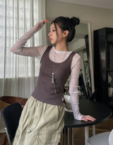 Titi wrinkle シースルー レイヤードロングスリーブ