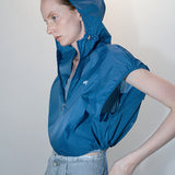 Drawstring hoodie blue