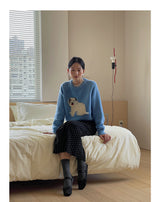 3D Embroidery Ribbon Fleece Deco Knit Sweater