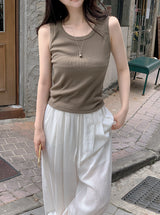 KJ Rib Basic Round Sleeveless (8color)