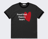 エッセンシャルスタンダード半袖リンガーTシャツ レッドハートチャコール