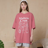マルチーズクルーライングラフィック半袖Tシャツ