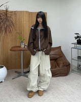 Eppen pintuck wide cargo pants