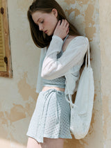 V NECK BUTTON CARDIGAN IVORY