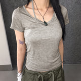タッシュホルターノースリーブレイヤードシースルー半袖Tシャツ