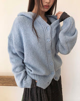 Lyle Mohair Hooded Knit Cardigan
