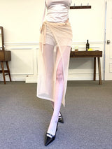 ラップシースルーストラップロングカバースカート