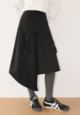 (WOOL) D-RING UNBALANCE SKIRT