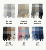 Basic Checkered Buckle muffler scarf (6COLOR)