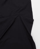DOZI - Pinched Long Skirt _ BLACK