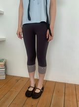 Yuruhi Button Three Quarter Leggings