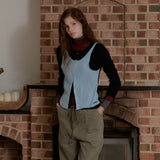 Layered Contrast Singlet Knit_Blue
