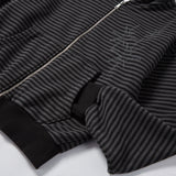 Untitled スターリーナイトスモールストライプフードジップアップ BLack Chacoal