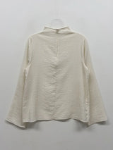 Ritz Pleated Mock Neck Blouse