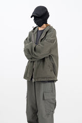 Halsey Stone washed Hooded Zip-Up