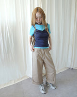 HERRINGBONE ROLL-UP BUCKLE PANTS
