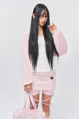 Puff Sleeves Cushion Bolero Pink