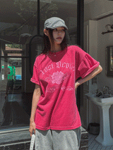 Flower Pigment Oversized Fit Short Sleeve