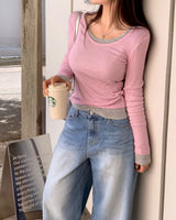 [BELLIDE MADE] 8 colors テンセルレイヤードUネックTシャツ