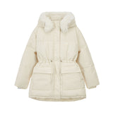 Fur Trimming Crop Hoodie Puffer Jacket_(2 Colors)