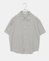 Caper Linen Oversized Fit Checkered Shirt