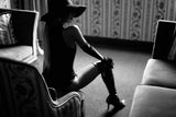 Thigh High Open Toe Heel Boots(Glossy Black)