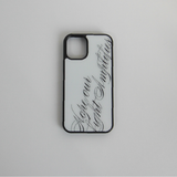 [MADE] slogan glass bumper case (white)