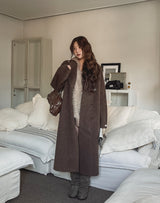 [wool 100%] リニアハンドメイドダブルコート