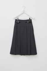 (W) Belted Pleats Skirt (2color)