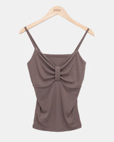 Rotan Lovely Ribbon Shirring Sleeveless Top