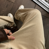  Eden 546 Winter Corduroy Round Tuck Wide Pants