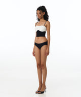 Chain Contrast Tube Top Bikini Bra (Black)