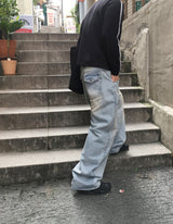 No.1393 A ポケットワイドデニムパンツ