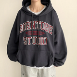 Noah Lettering Point Casual Over Hoodie