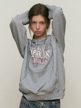 LOWKEY BOOK CLUB LETTERING RAGLAN HOODIE [MELANGE GRAY]
